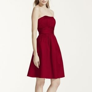 David's Bridal /Women's  Red Apple  Strapless Dress 2 Elegant, Cocktail,
